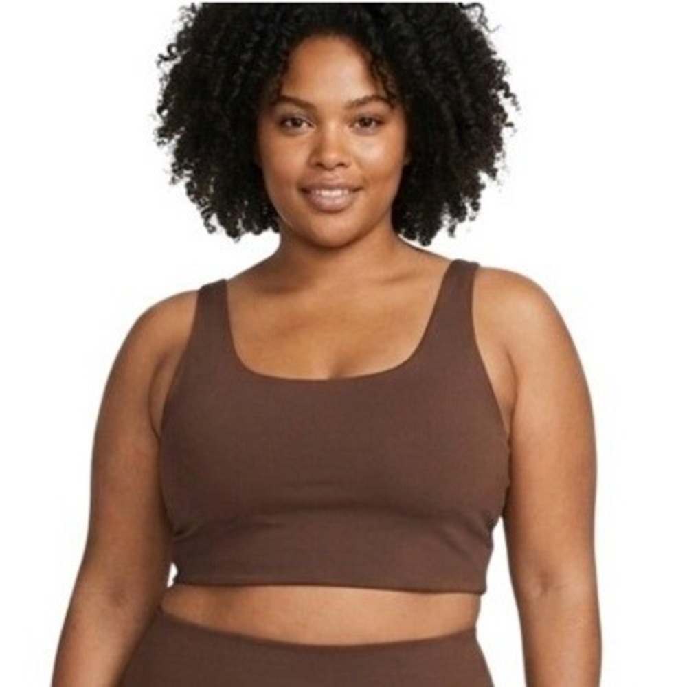 Girlfriend Collective Simone High Support Sports Bra Womens 2XL Cross Back Brown